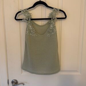 Pretty green top with floral straps